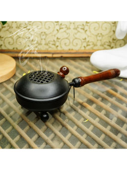 Ekhasa - Metal Dhoop Dani Loban Burner Holder Stand For Home (Black)