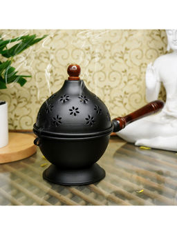 Ekhasa - Metal Dhoop Dani Loban Burner Holder Stand For Home (Black)