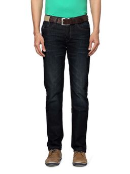Allen Solly - Navy Blue Solid Slim Fit Jeans