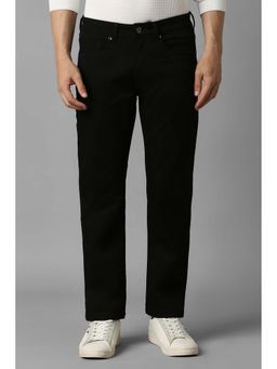 Louis Philippe - Black Solid Regular Fit Jeans