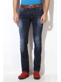 Van Heusen - Navy Blue Solid Super Slim Fit Jeans