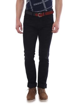 Van Heusen - Navy Blue Solid Slim Fit Jeans