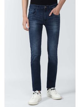 Van Heusen - Navy Blue Solid Slim Fit Jeans