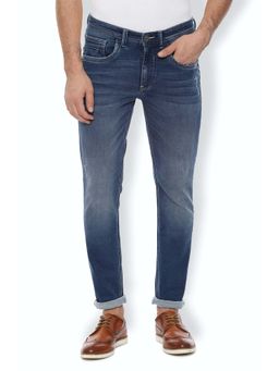 Van Heusen - Navy Blue Solid Slim Fit Jeans