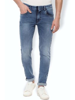 Van Heusen - Navy Blue Solid Slim Fit Jeans