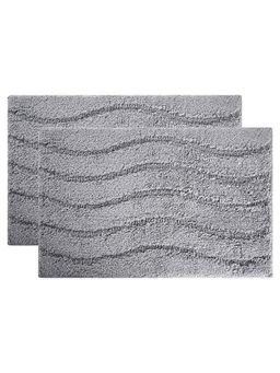 Kuber Industries - Grey Anti Skid Mat for Bathroom Floor Mats (Pack of 2)