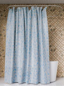 Kuber Industries - Blue Water Drop Design Peva Shower Curtain (7 Feet)