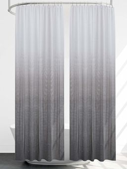Kuber Industries - Grey Odette Design PEVA Shower Curtain with Hooks (Pack of 2) (7 Feet)