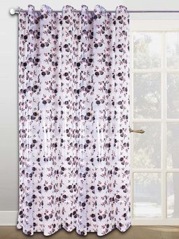 Kuber Industries - White PVC Floral Print Shower Curtain (7 Feet)