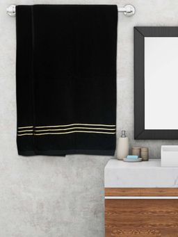 Kuber Industries - Black Luxurious Soft Cotton Bath Towels (Pack of 2)