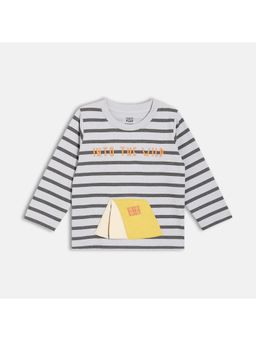 MINI KLUB - Boys Grey Typography Cotton T-shirt