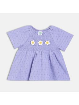 MINI KLUB - Girls Purple Embroidered Cotton Top