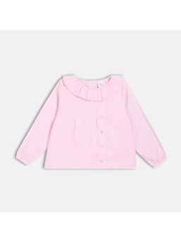 MINI KLUB - Girls Pink Solid Cotton Top
