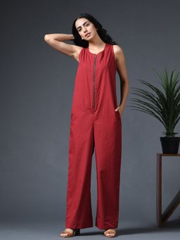 Vasstram - Zipper Jumpsuit Maroon