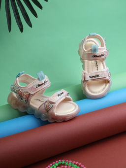 Truffle Collection - Pink PU Velcro With LED Lights Sandals
