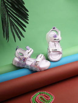 Truffle Collection - Purple PU Velcro With LED Lights Sandals