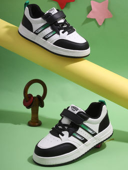 Truffle Collection - White Black PU Velcro Sneakers