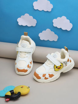 Truffle Collection - White PU Velcro Sneakers