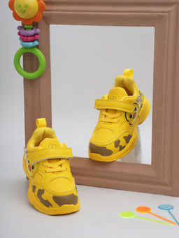 Truffle Collection - Yellow PU Velcro Sneakers