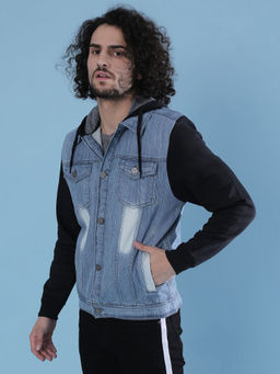 Campus Sutra - Men Colorblock Full Sleeve Stylish Casual Denim Jacket