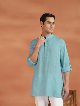 Fabindia - Turquoise Woven Regular Kurta