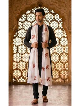Zamour - White Floral Dupatta
