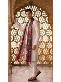Zamour - Maroon Floral Dupatta
