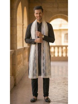 Zamour - White Floral Dupatta
