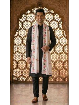 Zamour - White Floral Dupatta