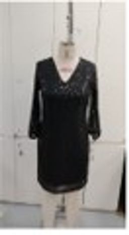 Twenty Dresses by Nykaa Fashion - Curve Party Black Sequin V Neck Sheath Knee Length Dress