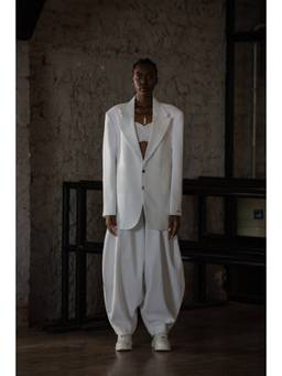 Bohame - White Forma Blazer with Bustier and Trouser