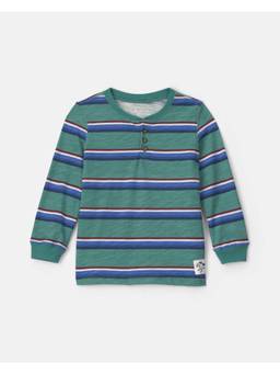 Carter's - Toddler Boys Long Sleeve Henley Top - Multi