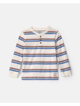 Carter's - Toddler Boys Long Sleeve Henley Top - Multi