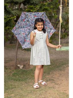 The Little Trunk - Green Checks and Embroidery Dress