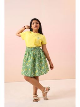 The Little Trunk - Green Garden Top and Skirt (Set of 2)