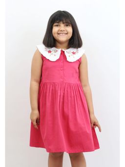 The Little Trunk - Red Embroidery Detail Dress