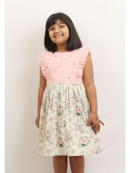 The Little Trunk - Pink Stripe & Floral Print Dress