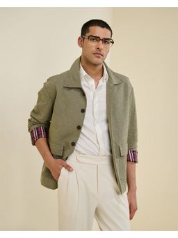 S&N by Shantnu Nikhil - Men Solid Green Jacket