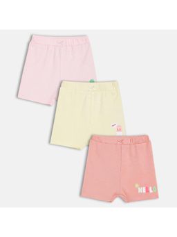 MINI KLUB - Multi-Color Knit Typography Print Shorts (Pack of 3)