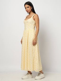 GAP - Women's Embroidered Sweetheart Neck Dress Maxi