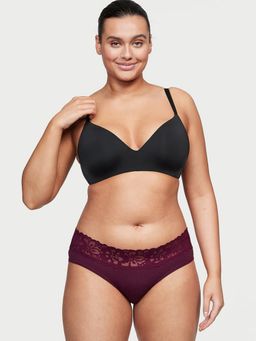 Victoria's Secret - Purple Lace Waist Cotton Hiphugger Panty (XS)