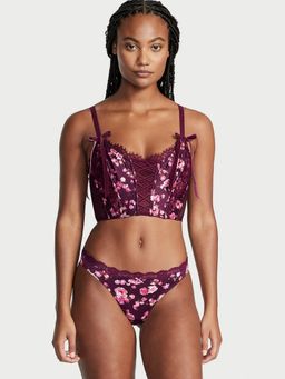 Victoria's Secret - Burgundy Dream Angels Lace Trim Thong Panty