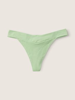 Victoria's Secret - Green Cotton Crossover Thong Panty