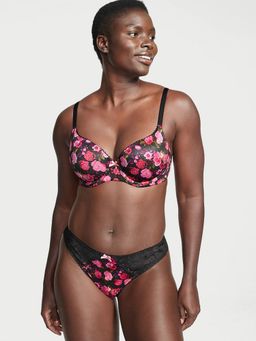 Victoria's Secret - Black Smooth and Lace Thong Panty