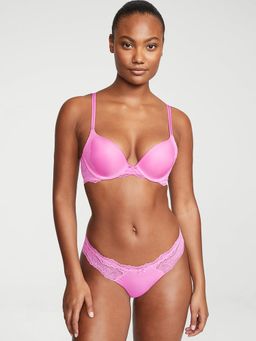 Victoria's Secret - Pink Dream Angels Lace Trim Thong Panty (S)