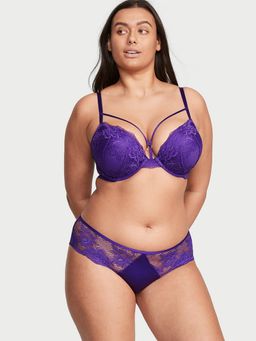 Victoria's Secret - Purple Very Sexy Fishnet Floral Cheeky Brief Panty
