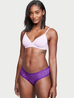 Victoria's Secret - Purple Lace Waist Cotton Cheeky Brief Panty (XS)