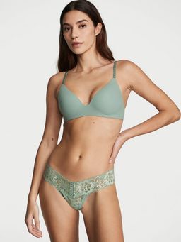 Victoria's Secret - Green The Lacie Lace-Up Lacie Thong Panty (M)