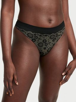 Victoria's Secret - Black Posey Lace Thong Panty