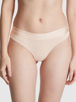 Victoria's Secret - Beige Logo Thong Panty (2XL)